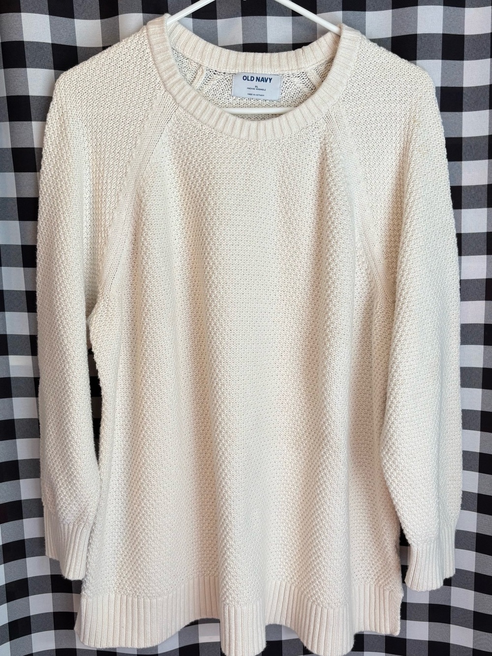 Old Navy Loose Fit Textured Knit Tunic Creamy White Sweater. Size XL